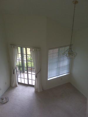 Looking down from loft