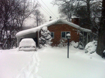 A home in Alexandria VA after a heavy snowfall