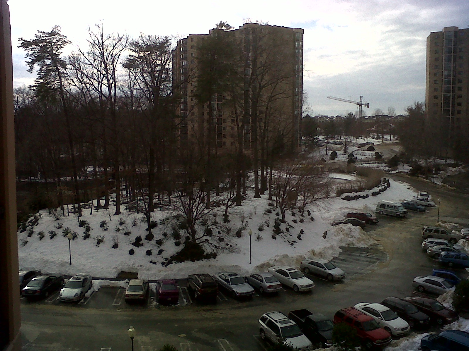 snow on the courtyard