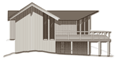 drawing of a contemporary-style home
