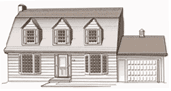 Drawing of a dutch colonial home