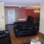 Living area in a Carlyle District condo