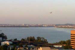 plane over the river
