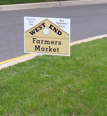 Sign announcing West End Farmers' Market