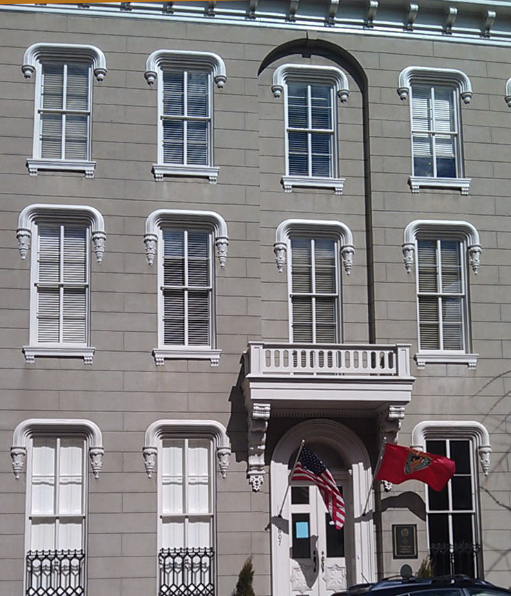 grey rowhouse style