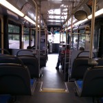 The inside of a Fairfax Connector bus