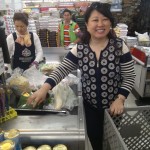 Julie Nesbitt checks out at Lotte