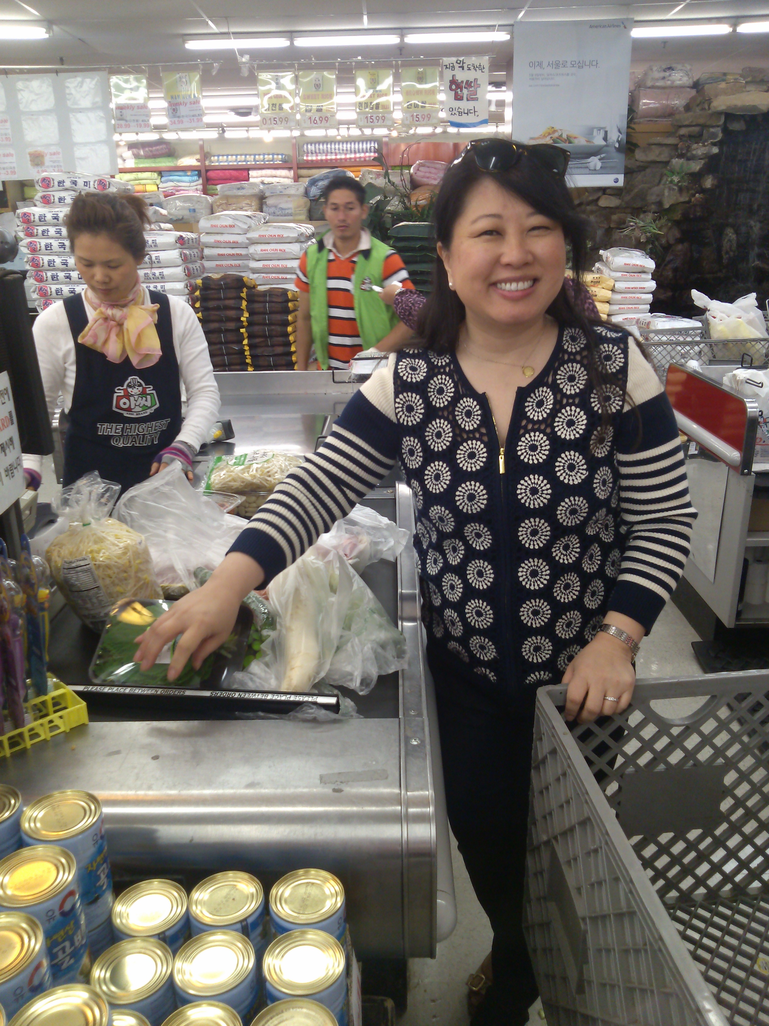 Julie Nesbitt checks out at Lotte