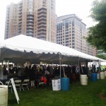 Outside a tent for children's arts and crafts at the festival