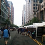 The weather was warm at the Reston Town Center