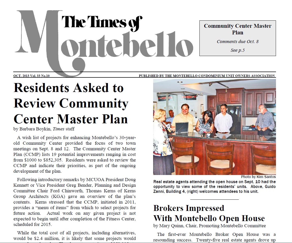 Will Nesbitt, Julie Nesbitt, and Stuart Nesbitt appear in the Montebello news letter