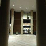 Outside Beatley library during the evening