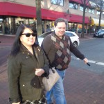 Will and Julie Nesbitt cross the street in Shirlington
