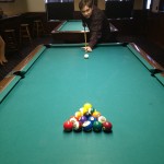 Aubrey gets ready to break at Fast Eddie's in Springfield