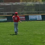 Getting ready in the outfield