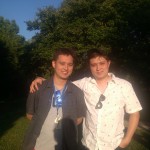 Brothers enjoy the warmer season outside