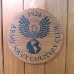 Wood working on a Army Navy Country Club podium