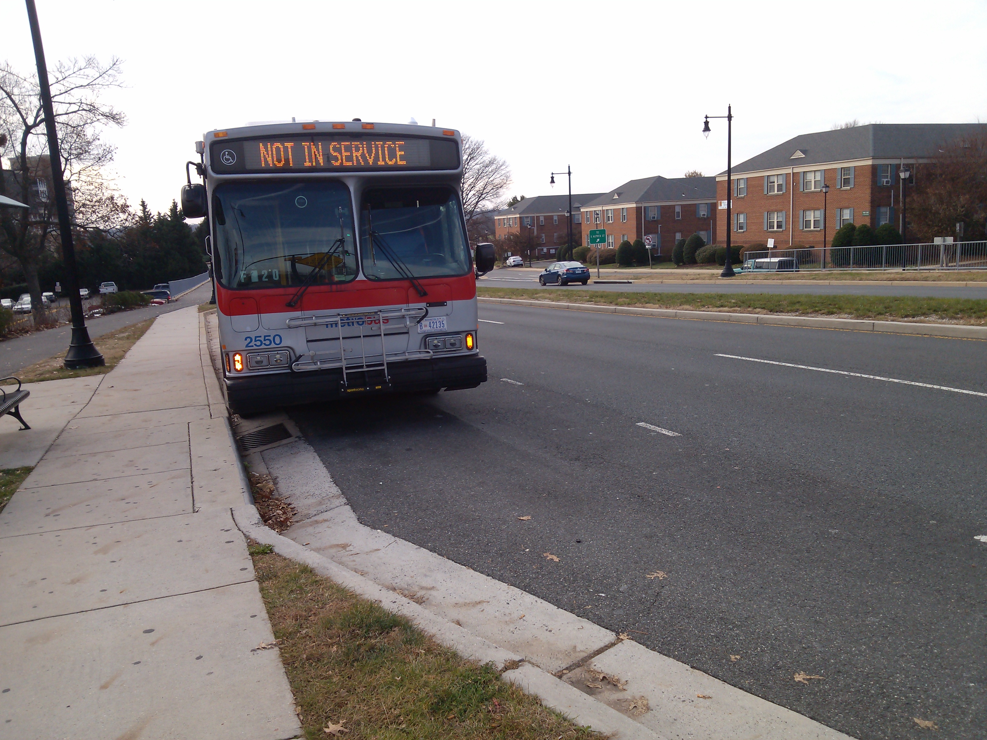 A bus on a cold day