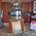 Island in a big kitchen