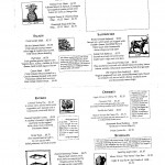 The menu at the Mount Vernon Inn