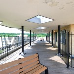 The roof deck with benches