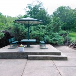 Sitting area on a concrete pad