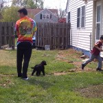 Backyard with Stuart, Grover, and Sean
