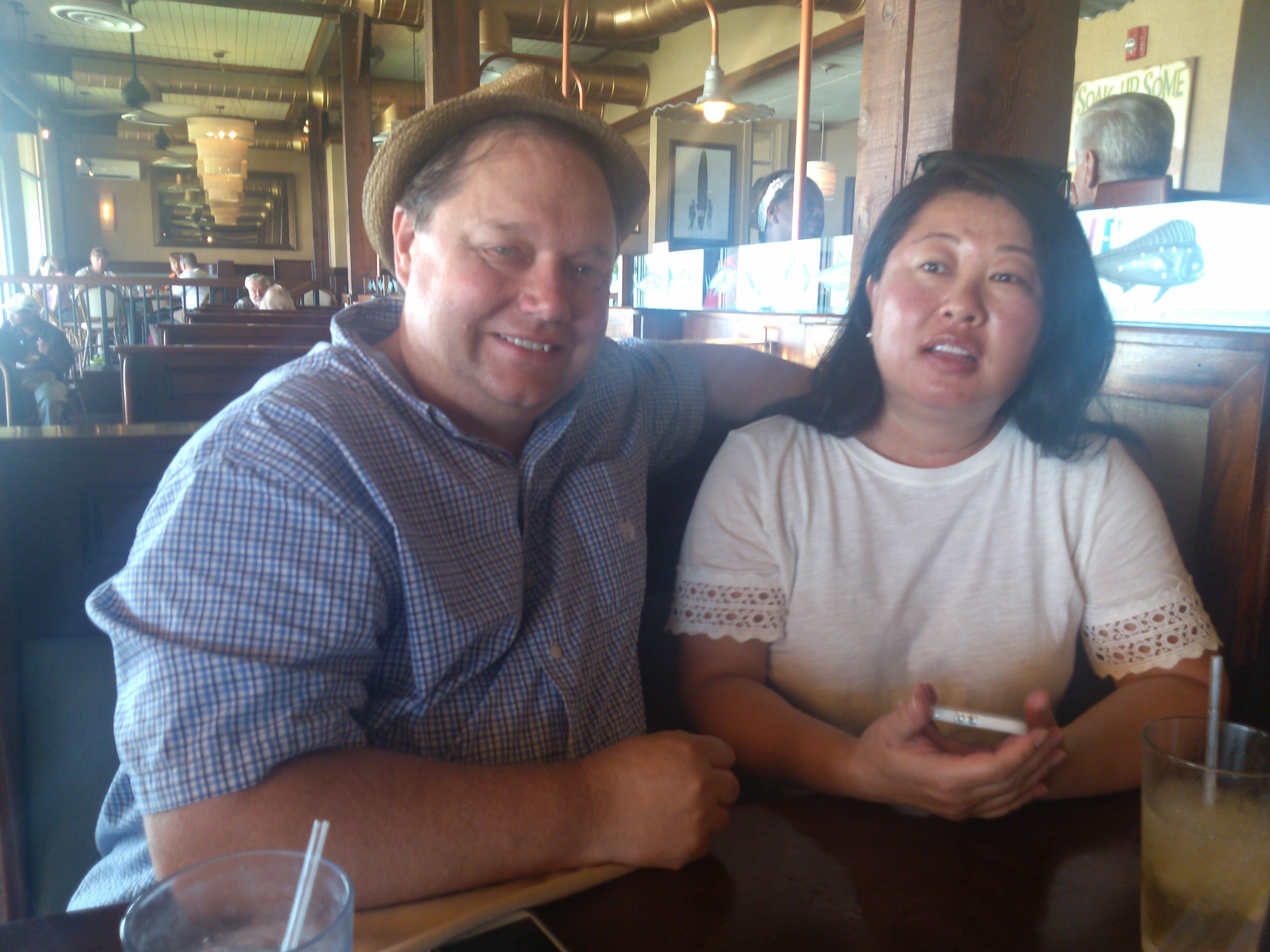 Husband and wife at Waterman's at Virginia Beach