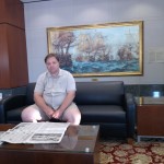 Will Nesbitt reads the paper