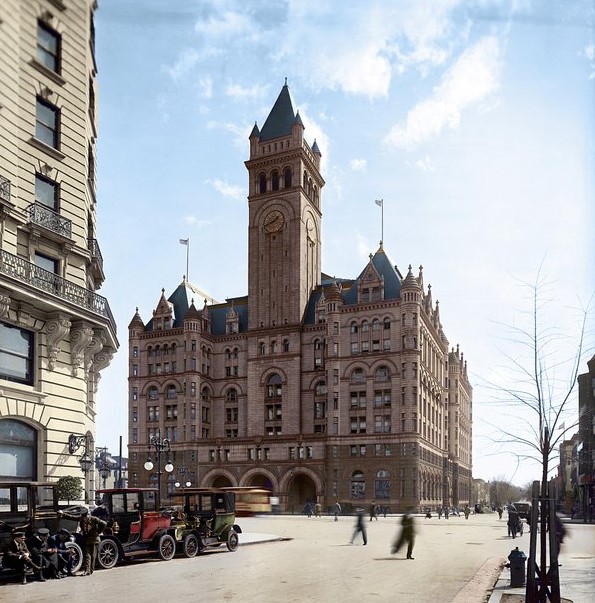 The Old Post Office, 1910. The second tallest structure in Washington, DC. Colorized