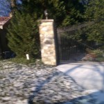 gated home in Belle Haven after snow drizzle
