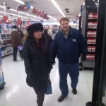 Will Nesbitt and Julie Nesbitt going through Wal-Mart
