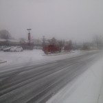 Belle View Shopping Center during winter snow