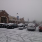 Belle View Shopping Center during winter snow
