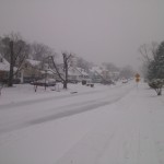 Bucknell Manor in winter with snow