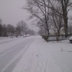 Bucknell Manor in winter with snow