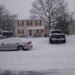 Bucknell Manor in winter with snow