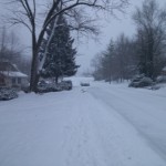 Bucknell Manor on Cavalier Drive in winter after snow