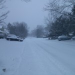 Bucknell Manor in a blizzard