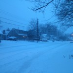 Bucknell Manor in a blizzard